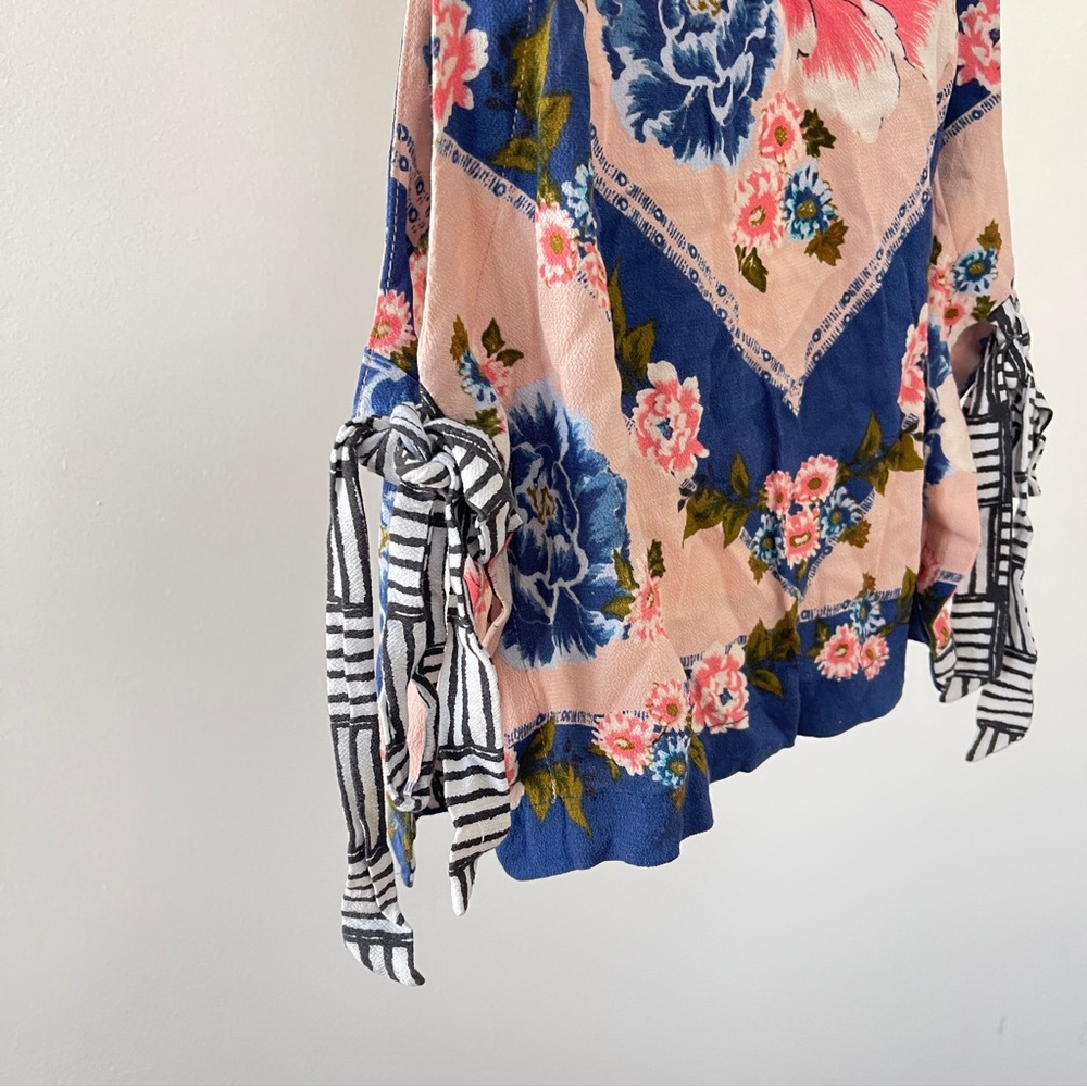 Free People Floral Tank Top - Pink and Blue Size S - Picture 2 of 4